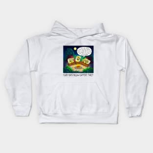 Scary Marshmallow Campfire Stories. Kids Hoodie